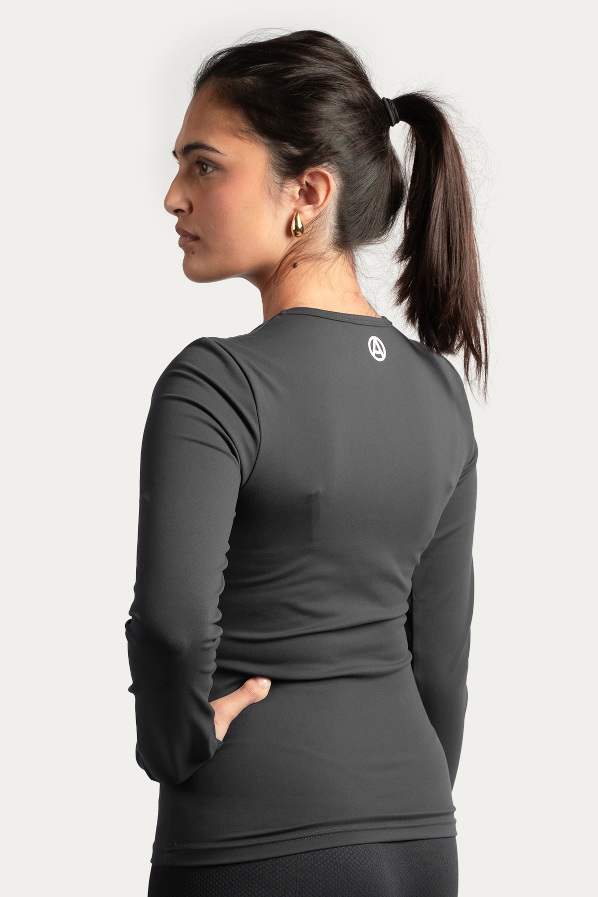 Amiko Essential Women's Super Soft Long Sleeve, Dark Grey