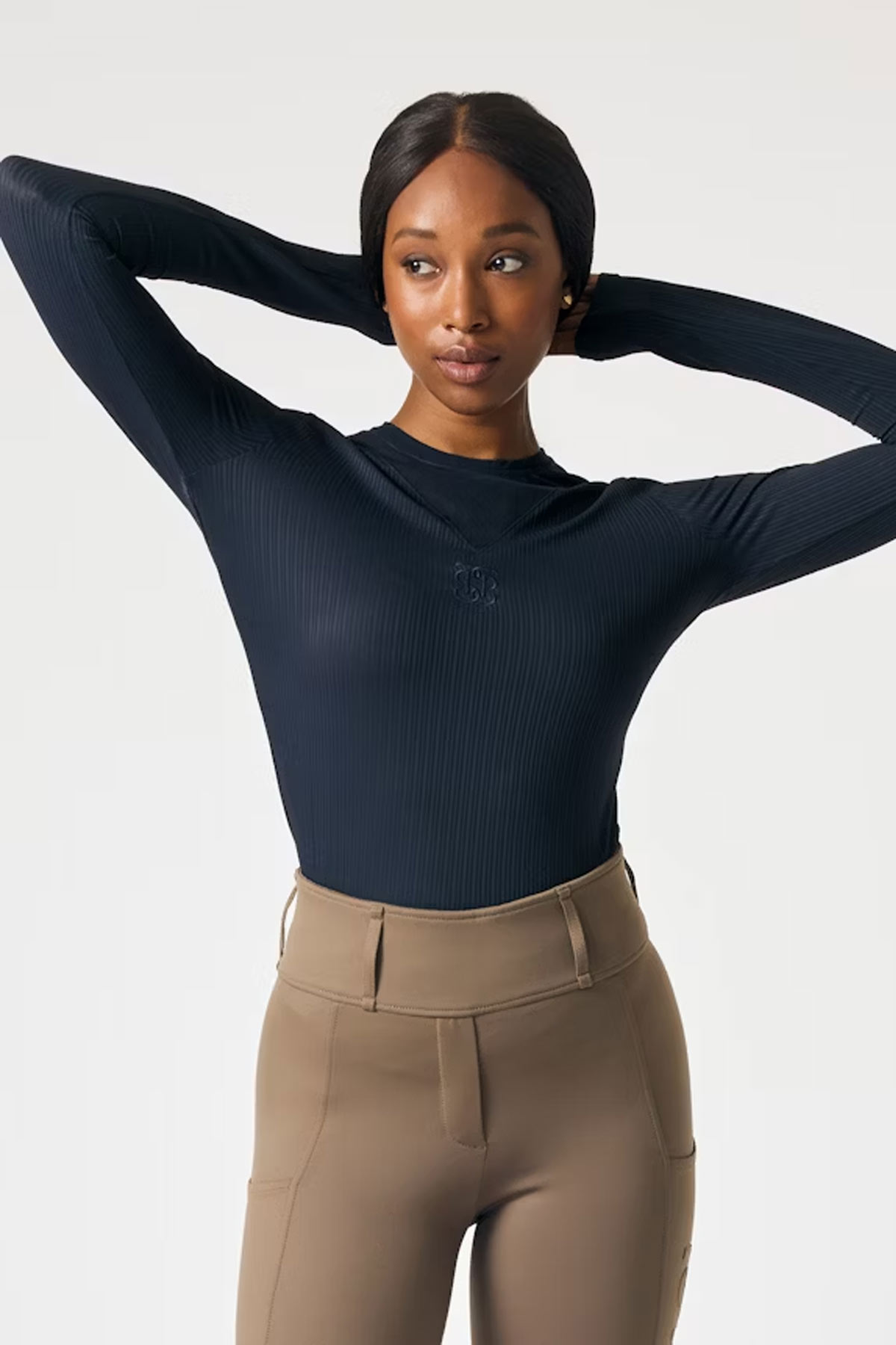 PS of Sweden, Leandra LS Striped Mesh Top, Navy